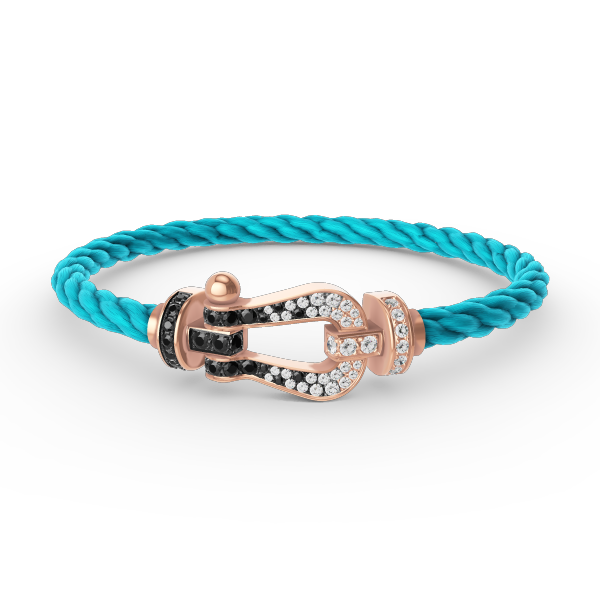 [Regalia Jewelry]FORCE LARGE HORSESHOE BLACK WHITE DIAMOND BRACELET ROSE GOLD