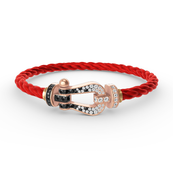 [Regalia Jewelry]FORCE LARGE HORSESHOE BLACK WHITE DIAMOND BRACELET ROSE GOLD