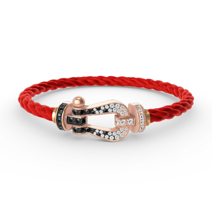 [Regalia Jewelry]FORCE LARGE HORSESHOE BLACK WHITE DIAMOND BRACELET ROSE GOLD