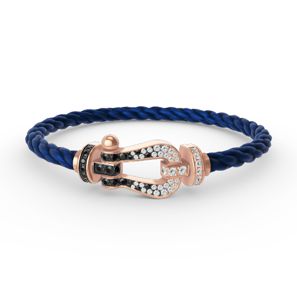[Regalia Jewelry]FORCE LARGE HORSESHOE BLACK WHITE DIAMOND BRACELET ROSE GOLD