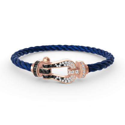 [Regalia Jewelry]FORCE LARGE HORSESHOE BLACK WHITE DIAMOND BRACELET ROSE GOLD