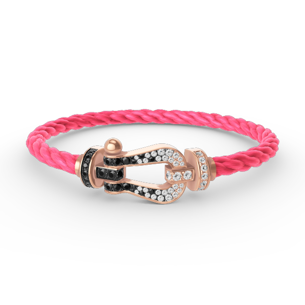 [Regalia Jewelry]FORCE LARGE HORSESHOE BLACK WHITE DIAMOND BRACELET ROSE GOLD