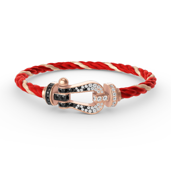 [Regalia Jewelry]FORCE LARGE HORSESHOE BLACK WHITE DIAMOND BRACELET ROSE GOLD