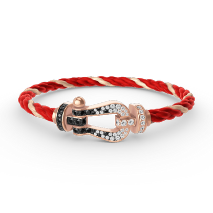 [Regalia Jewelry]FORCE LARGE HORSESHOE BLACK WHITE DIAMOND BRACELET ROSE GOLD