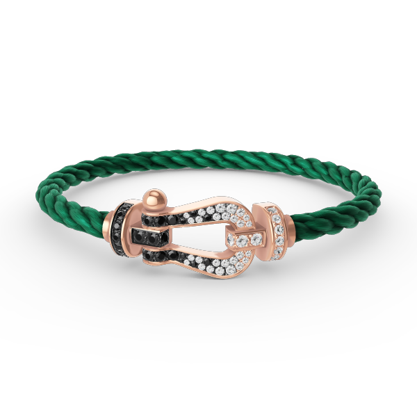 [Regalia Jewelry]FORCE LARGE HORSESHOE BLACK WHITE DIAMOND BRACELET ROSE GOLD
