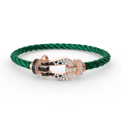 [Regalia Jewelry]FORCE LARGE HORSESHOE BLACK WHITE DIAMOND BRACELET ROSE GOLD