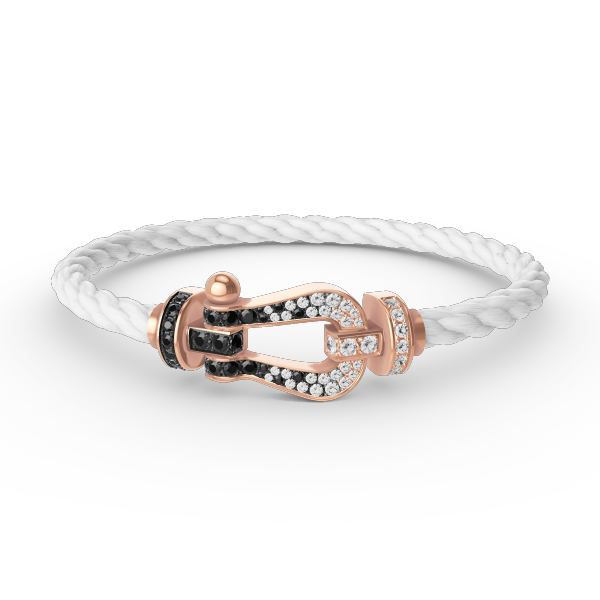 [Regalia Jewelry]FORCE LARGE HORSESHOE BLACK WHITE DIAMOND BRACELET ROSE GOLD
