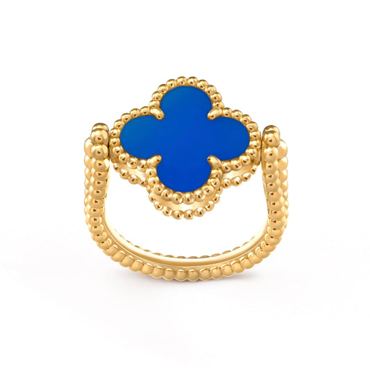 [Regalia Jewelry]CLOVER RIVERSIBLE BLUE AGATE RING
