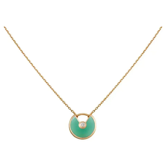 [Regalia Jewelry]AMULETTE GOLD MALACHITE NECKLACE