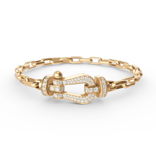 [Regalia Jewelry]FORCE LARGE HORSESHOE CLASP  METAL BRACELET