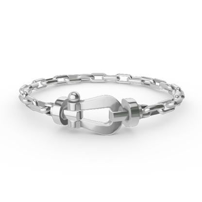 [Regalia Jewelry]FORCE LARGE HORSESHOE CLASP  METAL BRACELET