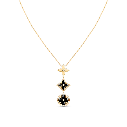 [Lumi Jewelry]STAR AND SUN ONYX PINK GOLD NECKLACE