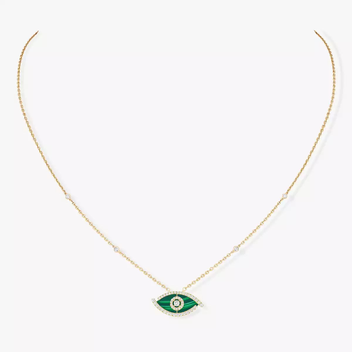 [Regalia  Jewels]Lucky Eye Diamond Necklace in Rose Gold and Turquoise