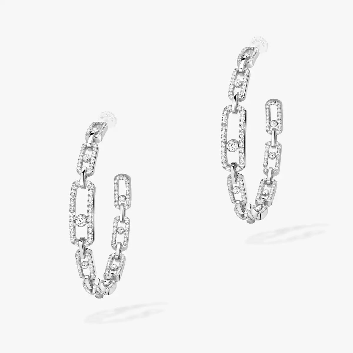 [Regalia  Jewels]Move Link Diamond Hoop Earrings
