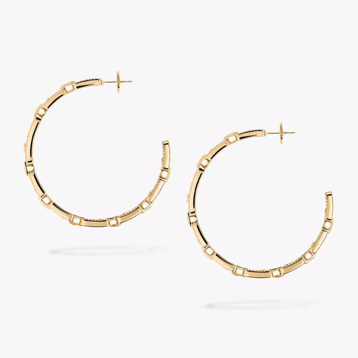 [Regalia  Jewels]Move Link Diamond Hoop Earrings