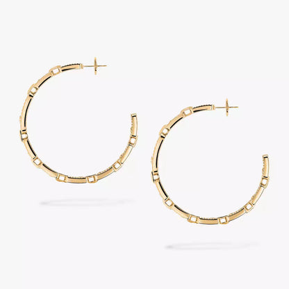 [Regalia  Jewels]Move Link Diamond Hoop Earrings