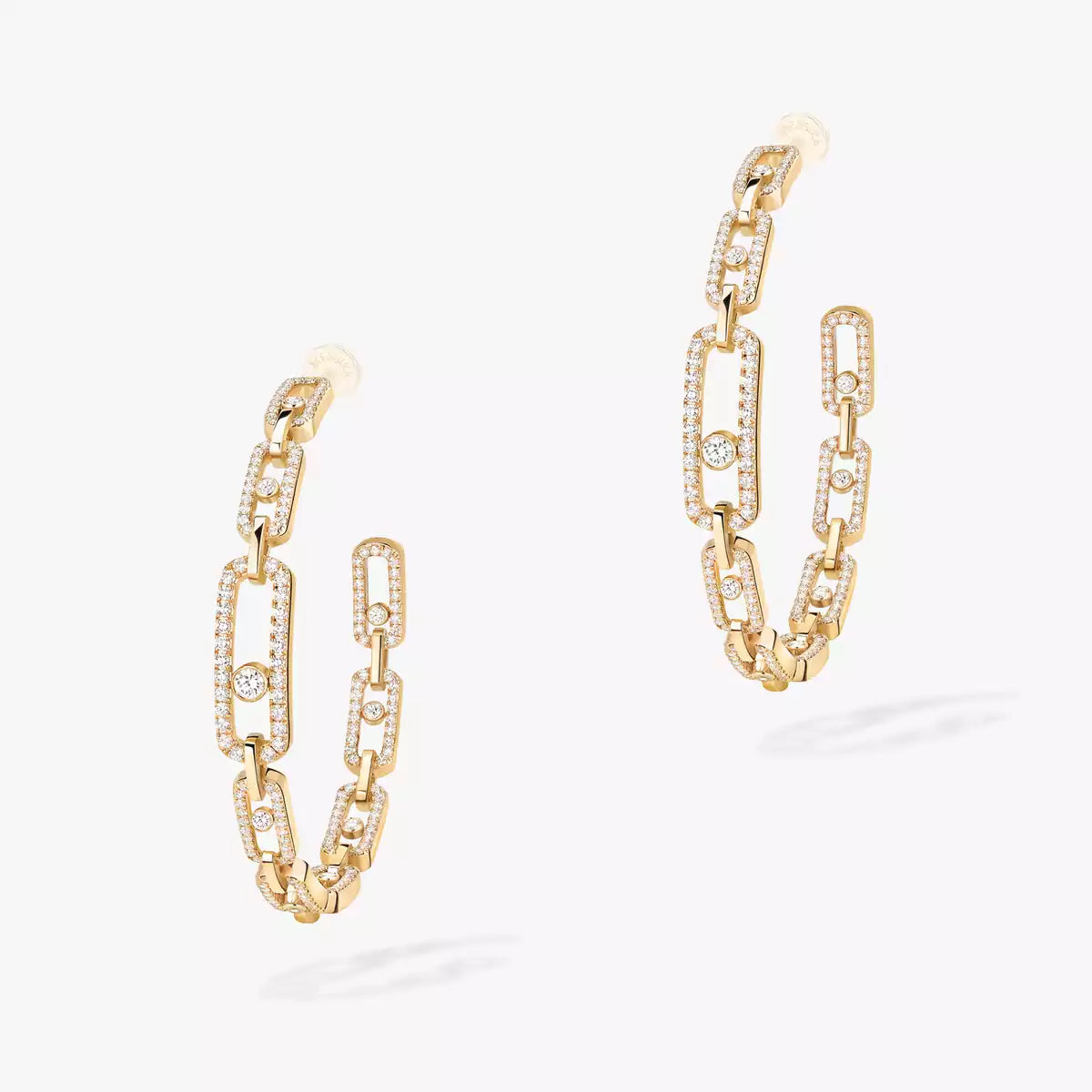 [Regalia  Jewels]Move Link Diamond Hoop Earrings