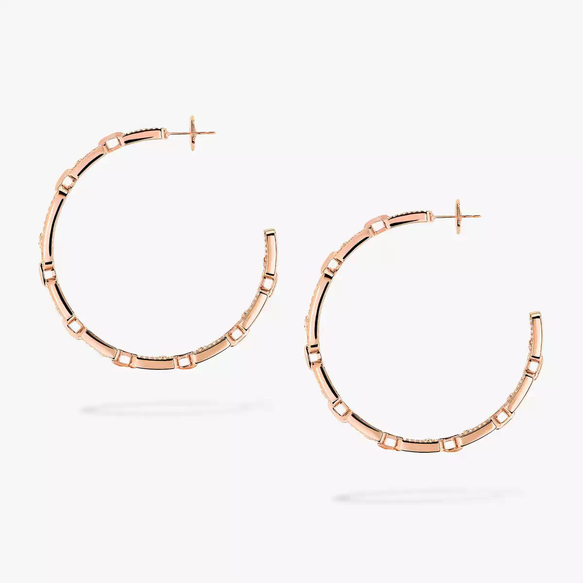 [Regalia  Jewels]Move Link Diamond Hoop Earrings