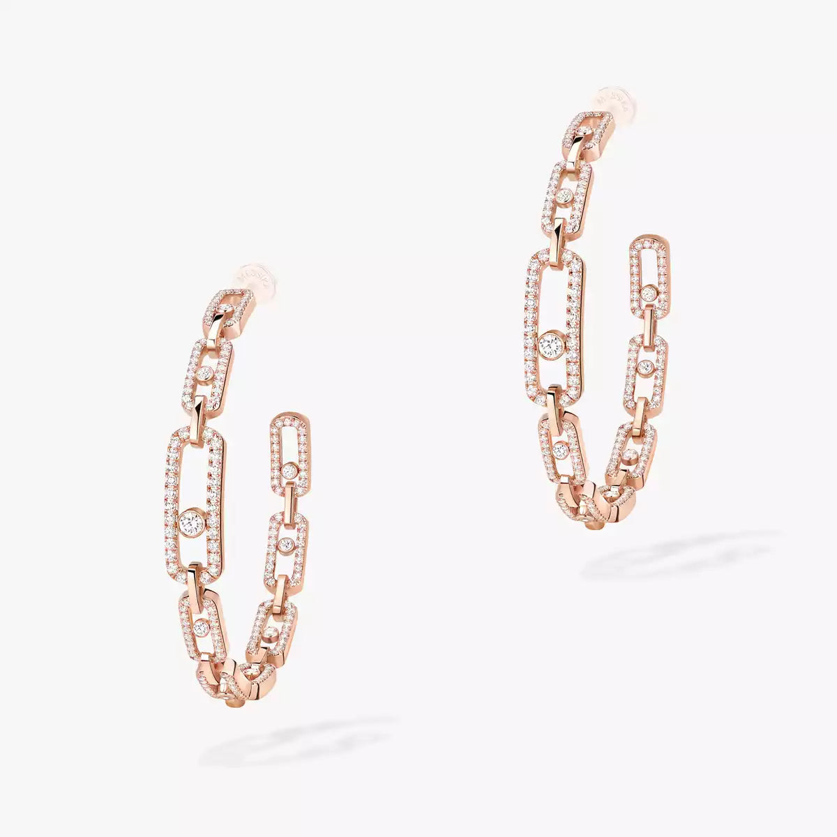 [Regalia  Jewels]Move Link Diamond Hoop Earrings
