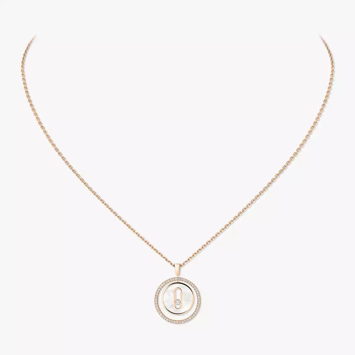 [Regalia  Jewels]Lucky Move Diamond Necklace in Rose Gold and White Mother-of-Pearl