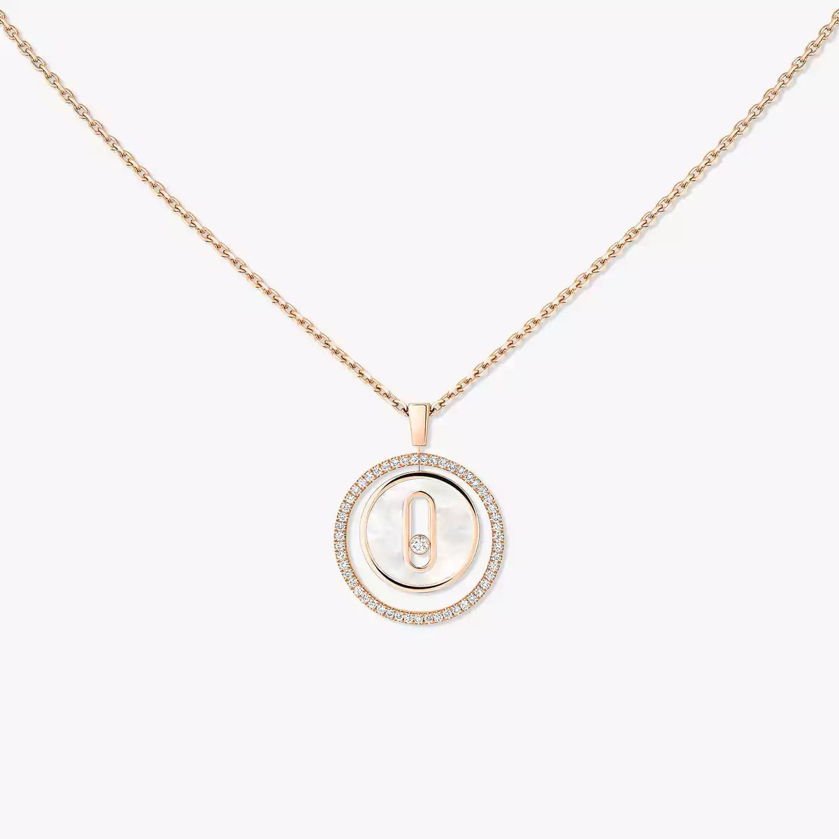 [Regalia  Jewels]Lucky Move Diamond Necklace in Rose Gold and White Mother-of-Pearl