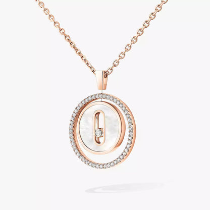 [Regalia  Jewels]Lucky Move Diamond Necklace in Rose Gold and White Mother-of-Pearl