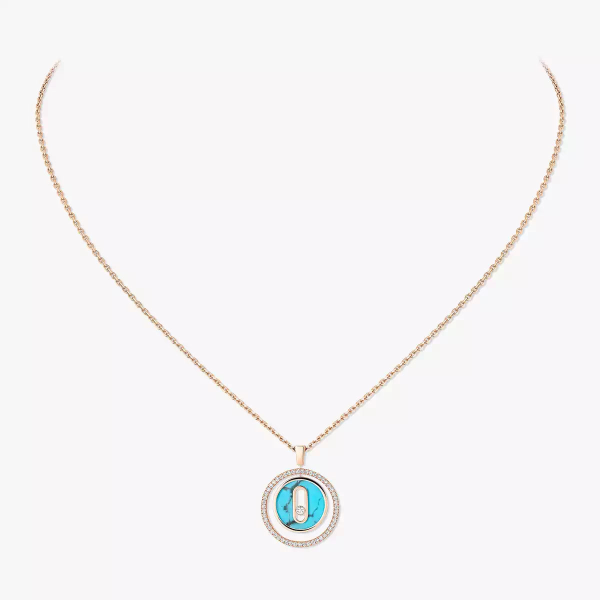 [Regalia  Jewels]Lucky Move Diamond Necklace in Rose Gold and White Mother-of-Pearl
