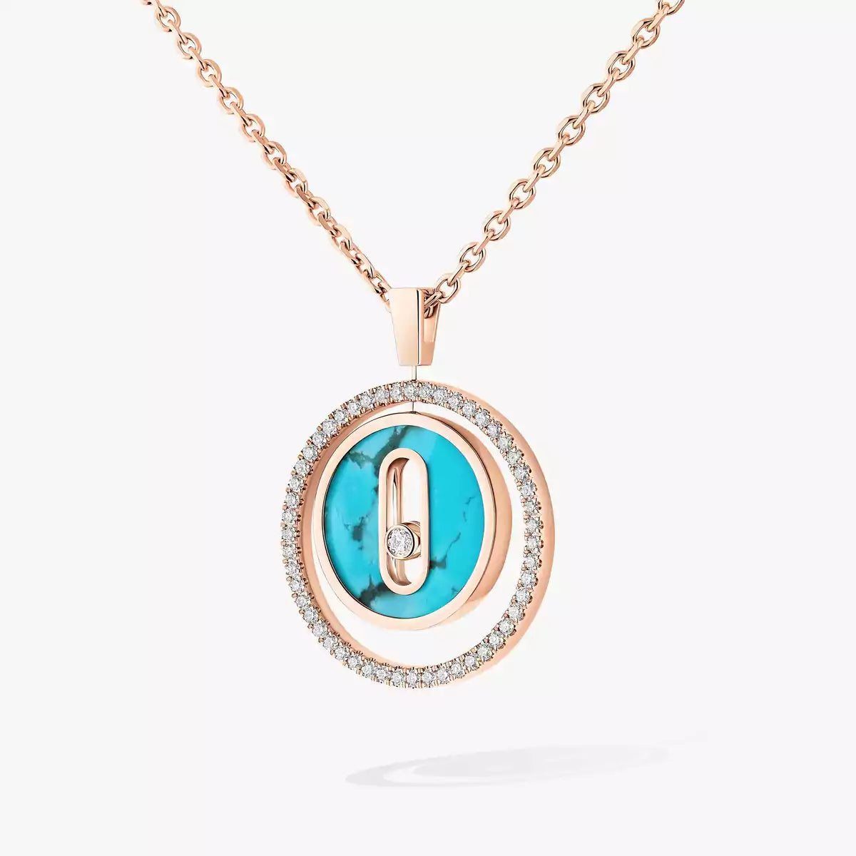 [Regalia  Jewels]Lucky Move Diamond Necklace in Rose Gold and White Mother-of-Pearl