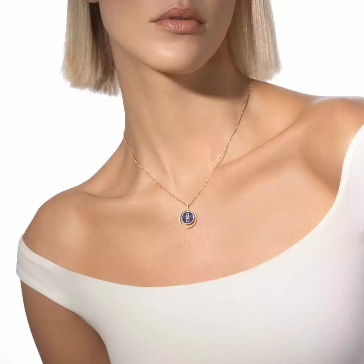 [Regalia  Jewels]Lucky Move Diamond Necklace in Rose Gold and White Mother-of-Pearl