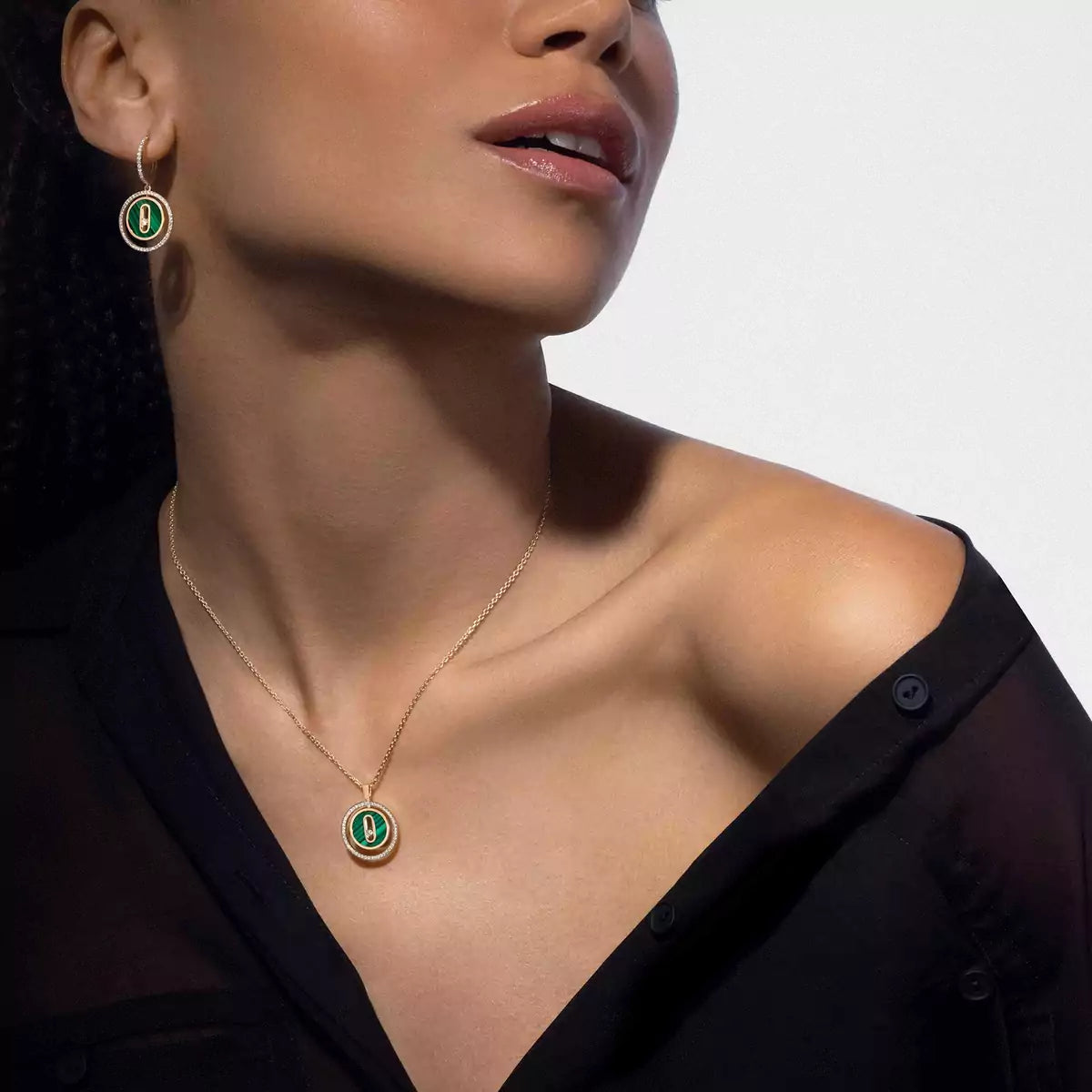 [Regalia  Jewels]Lucky Move Diamond Necklace in Rose Gold and White Mother-of-Pearl