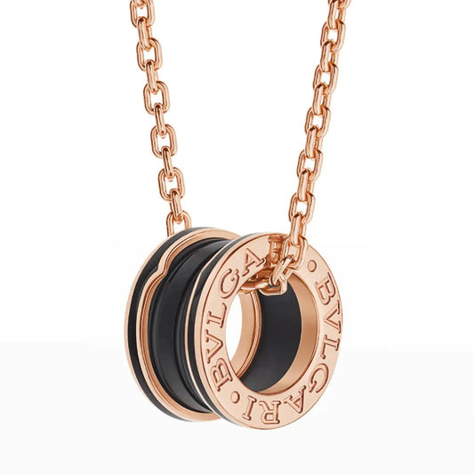 [Regalia Jewelry]ZERO 1 BLACK CERAMIC PINK GOLD NECKLACE