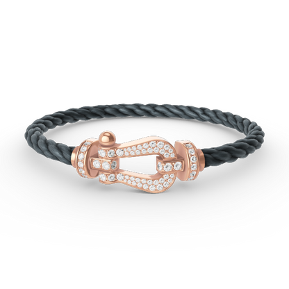 [Regalia Jewelry]FORCE LARGE HORSESHOE FULL DIAMOND BRACELET ROSE GOLD