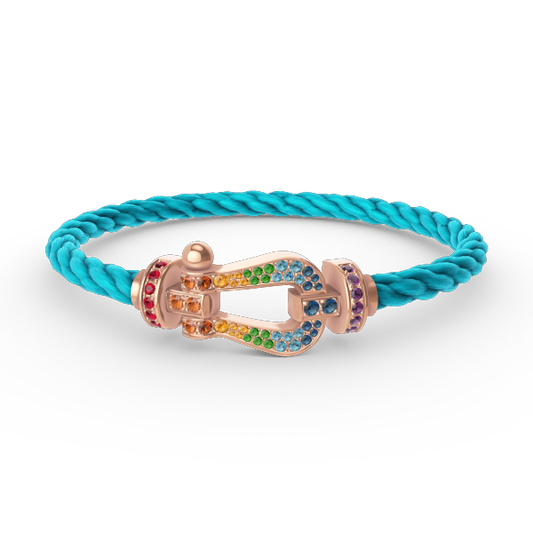 [Regalia Jewelry]FORCE LARGE HORSESHOE  COLORED DIAMOND BRACELET ROSE GOLD