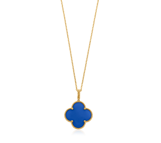 [Regalia Jewelry]CLOVER 25MM NECKLACE TURQUOISE ROSE GOLD