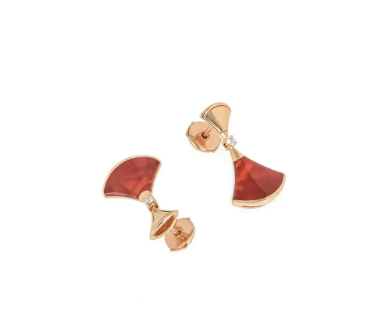 [Regalia Jewelry]DREAM Carnelian PINK GOLD EARRINGS