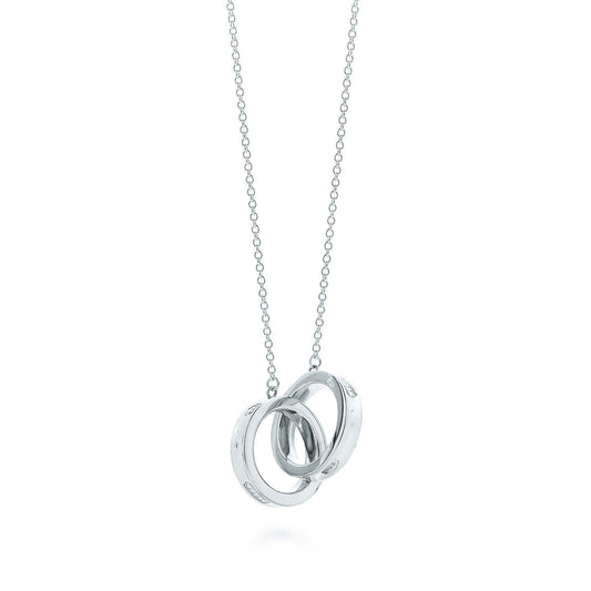 [Regalia Jewels]INTERLOCKING CIRCLES PENDANT SILVER SMALL NECKLACE
