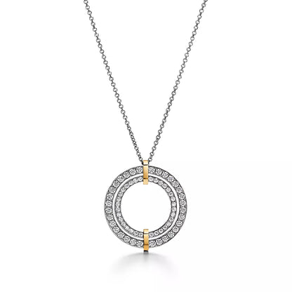 [Regalia Jewels]EDGE DIAMOND GOLD SILVER NECKLACE