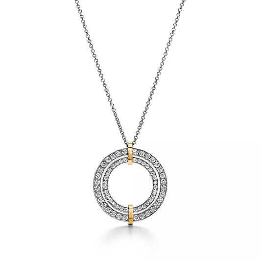 [Regalia Jewels]EDGE DIAMOND GOLD SILVER NECKLACE
