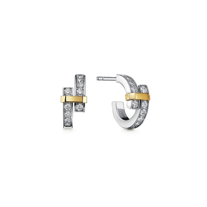 [Regalia Jewels]EDGE DIAMOND PINK GOLD EARRINGS