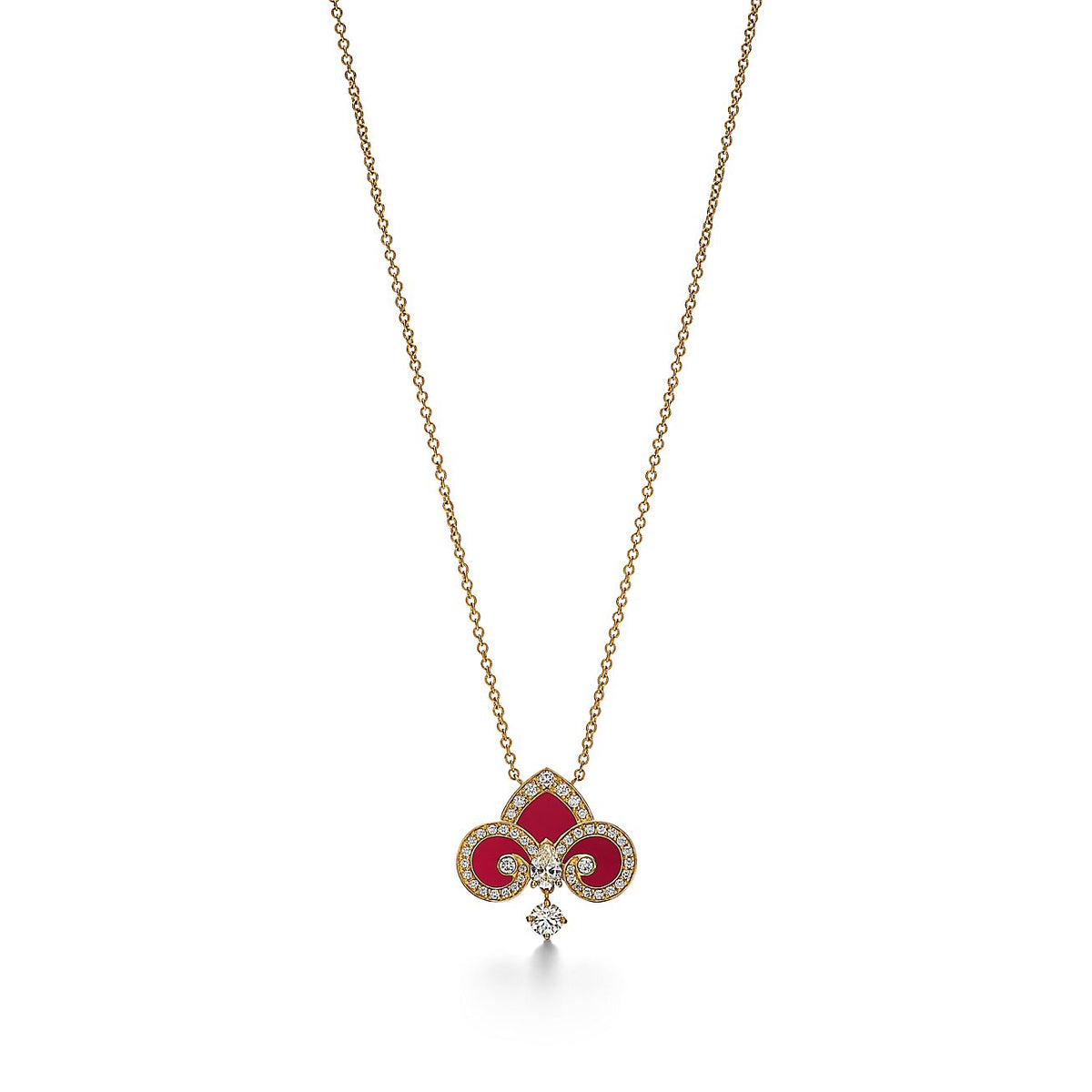 [Regalia Jewels]FLEUR DE LIS PINK GOLD DIAMOND NECKLACE