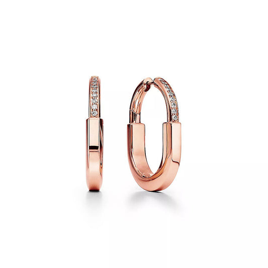 [Regalia Jewels]LOCK MEDIUM DIAMNOND EARRINGS