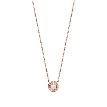[Regalia Jewels]DIAMOND AND MOTHER PEARL CIRCLE NECKLACE PENDANT