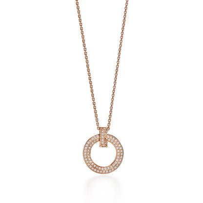 [Regalia Jewels]T1 CIRCLE DIAMOND PAVED MEDIUM NECKLACE