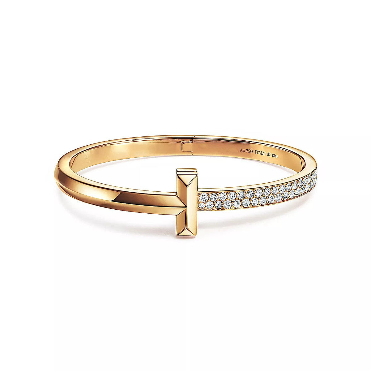 [Regalia Jewels]T1 WIDE DIAMOND HINGED BANGLE PINK GOLD