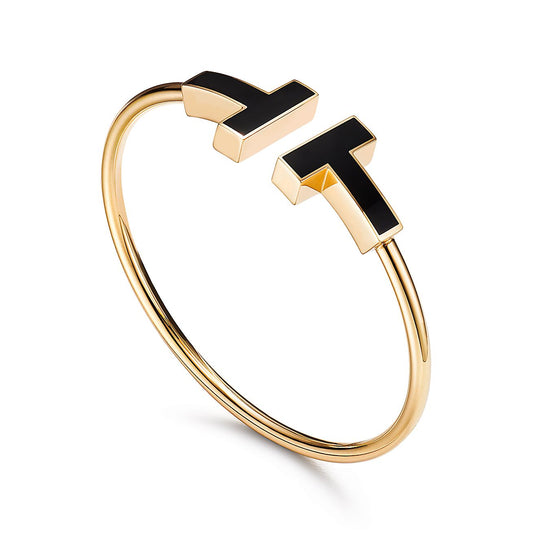 [Regalia Jewels]T WIDE ONYX OPEN BRACELET