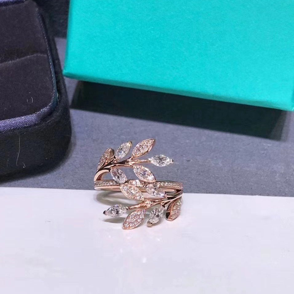 [Regalia Jewels]VICTORIA DIAMOND VINE BYPASS RING PINK GOLD