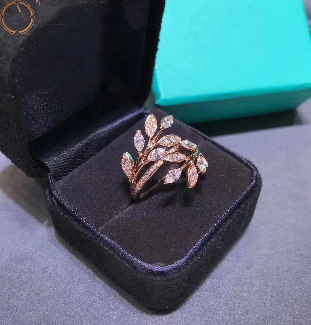 [Regalia Jewels]VICTORIA DIAMOND VINE BYPASS RING PINK GOLD