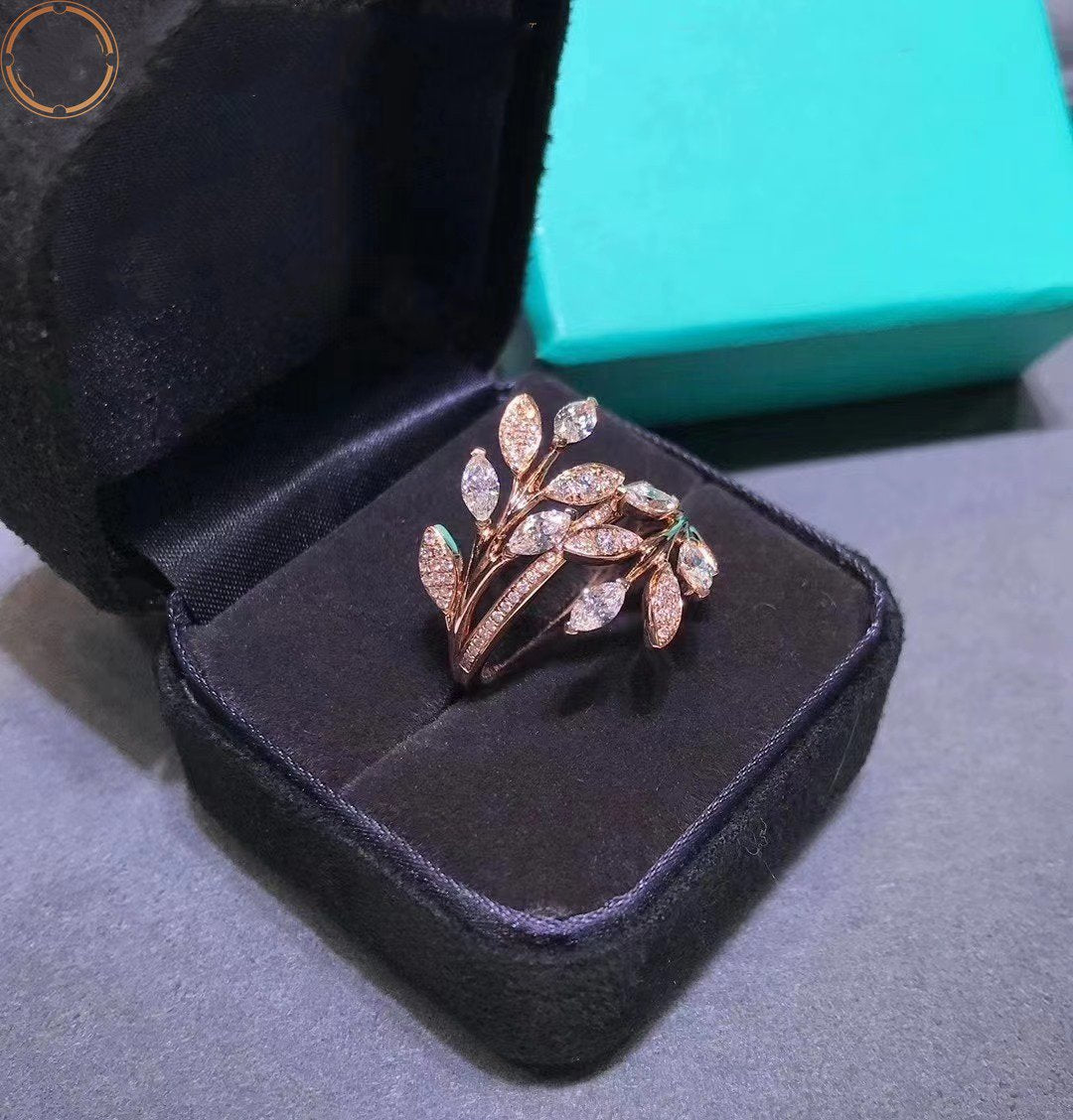 [Regalia Jewels]VICTORIA DIAMOND VINE BYPASS RING PINK GOLD