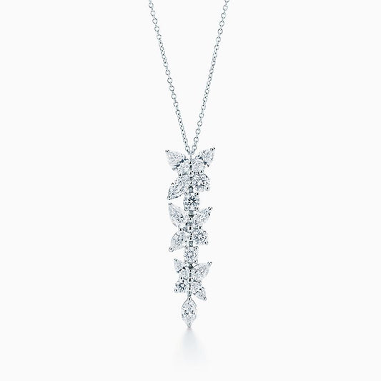 [Regalia Jewels]MIXED CLUSTER DIAMOND DROP PENDANT