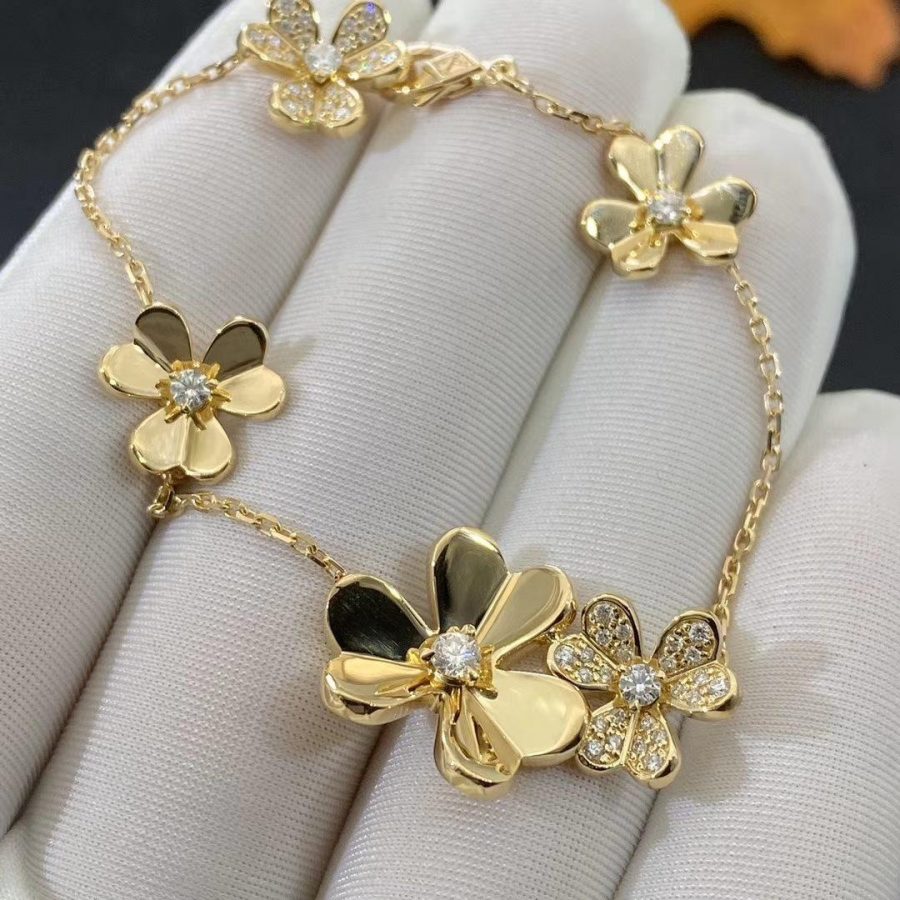 [Regalia Jewelry]FRIVOLE GOLD 5 FLOWERS BRACELET